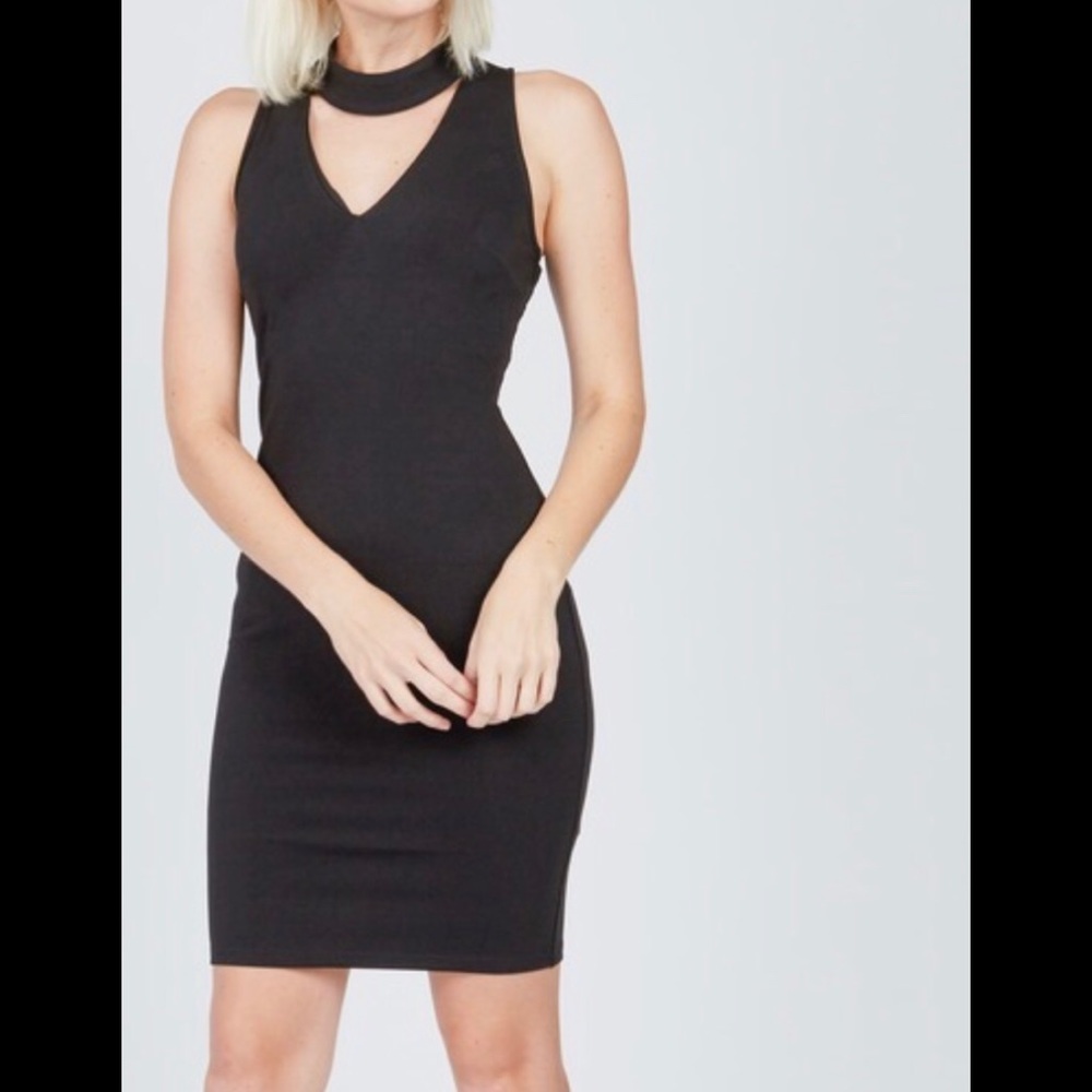 Glamorous Cut Out Mock Neck Dress